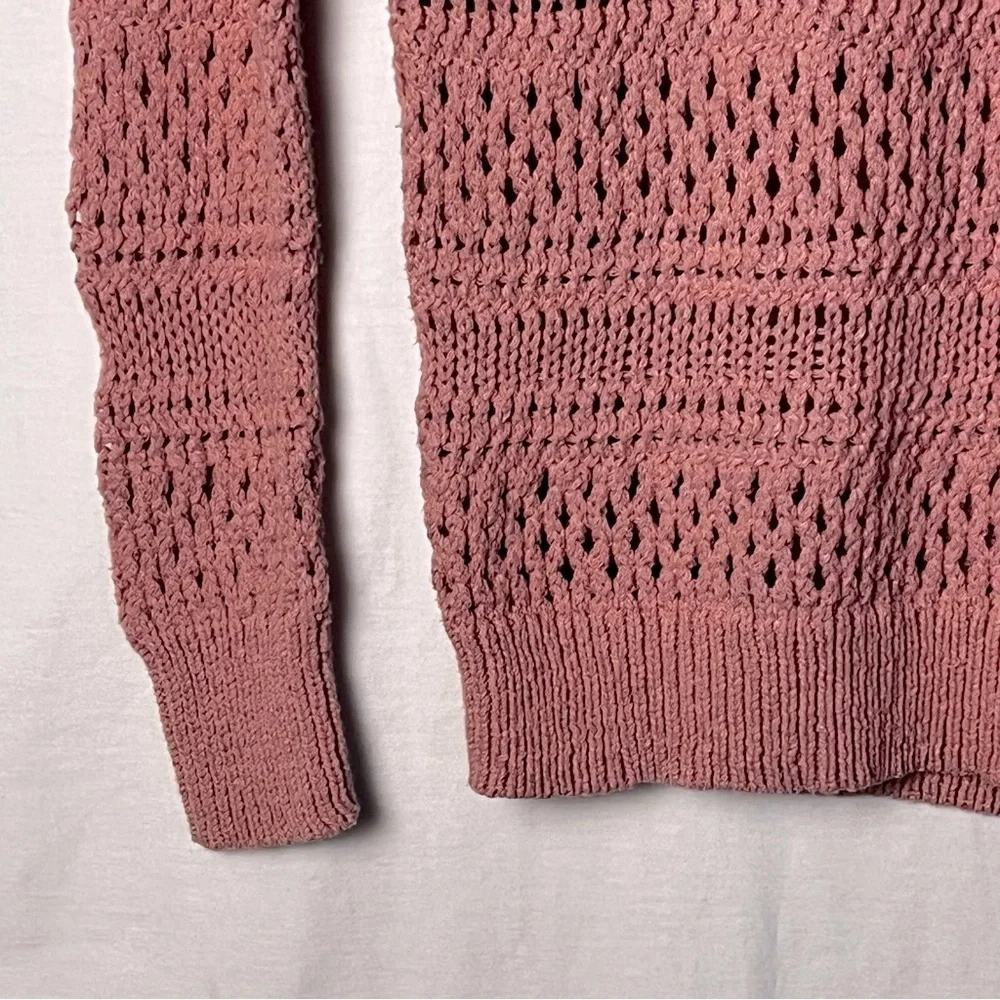 American Eagle | Blush Pink Open Knit Long Sleeve Sweater, Medium